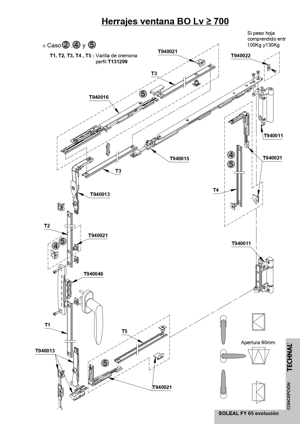 T940013 TECHNAL Tilt-and-Turn Lock