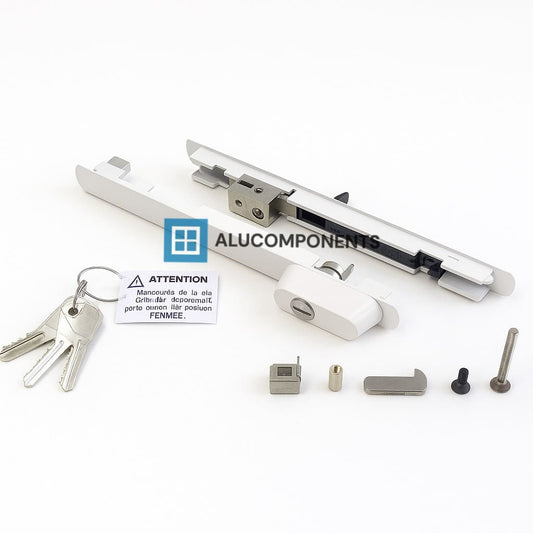 Cierre corredera doble con llave TECHNAL (Color: Blanco base)