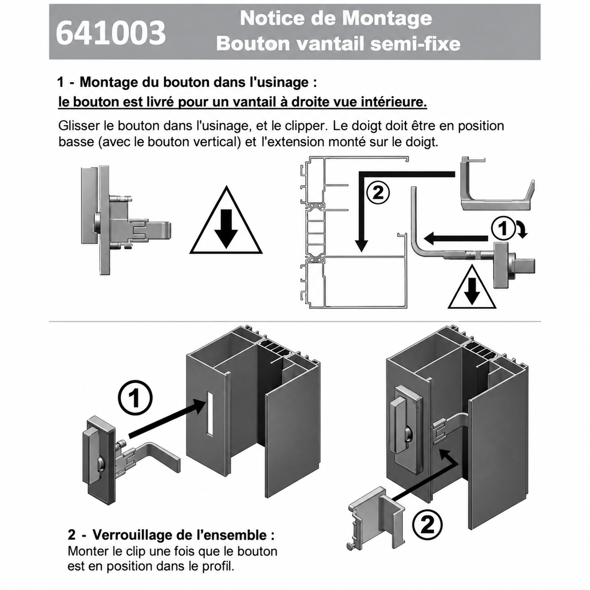 T641003 Verrou semi-fixe TECHNAL