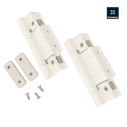 Bisagra 3 cuerpos batiente TECHNAL T940026 blanca, pack 2 uds, 100kg, Soleal FY