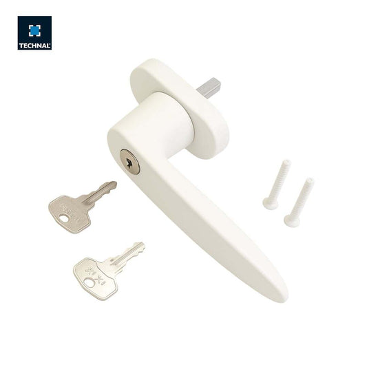 Maneta con llave TECHNAL T960002 blanca – kit cremona bombín 2 llaves cuadradillo 7 mm 43 mm Soleal FY batiente oscilobatiente