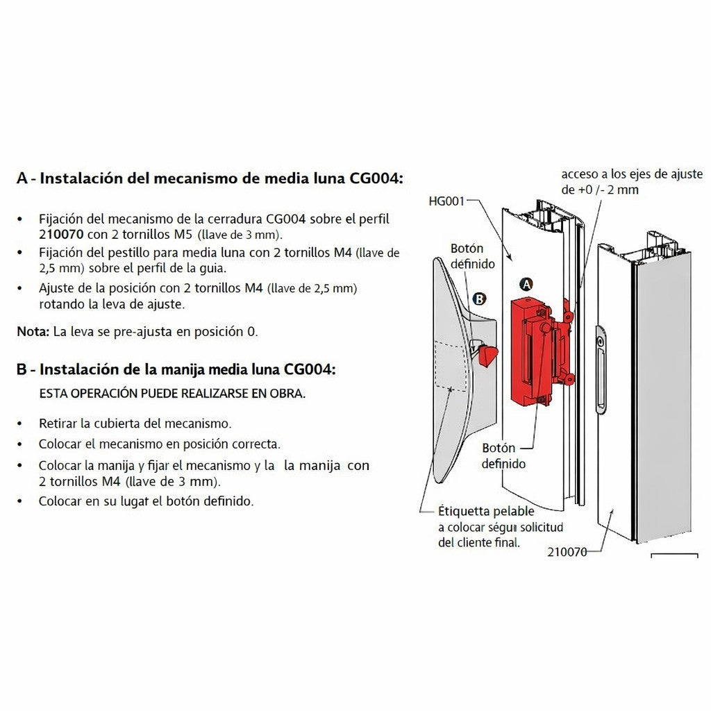 TCG004 Cierre media luna semiautomatico TECHNAL