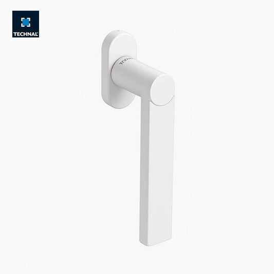 Maneta redonda TECHNAL TCZ61001 blanca – cuadradillo 7 mm batiente oscilobatiente Soleal FY FZ NexT aluminio