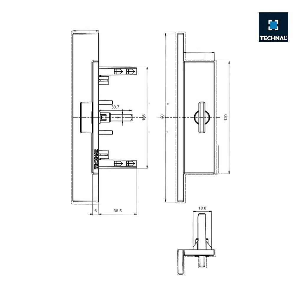 TGY3717 Tirador con accionamiento TECHNAL