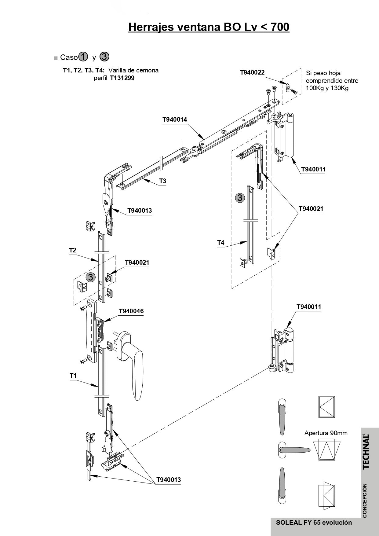 T940013 TECHNAL Tilt-and-Turn Lock
