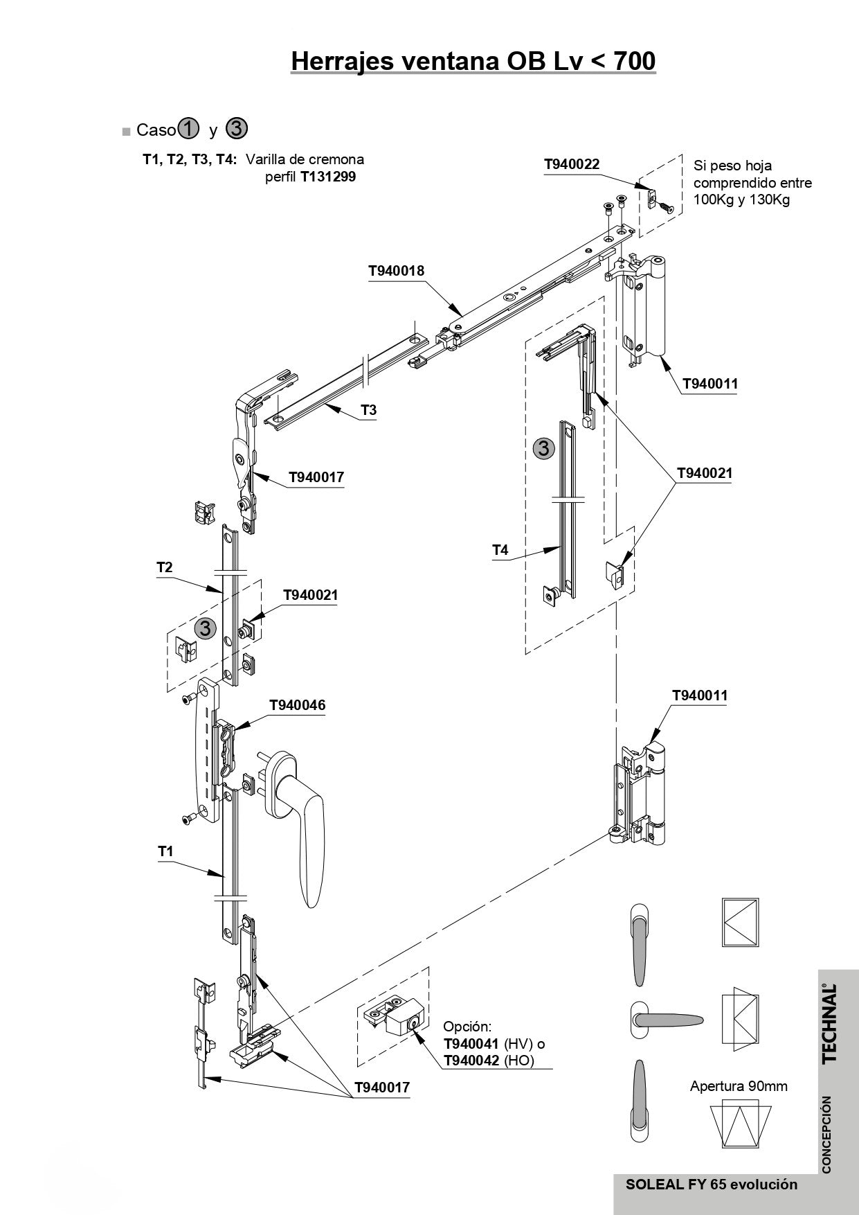 T940021 TECHNAL Large L/H Corner Drive - TBT/DK