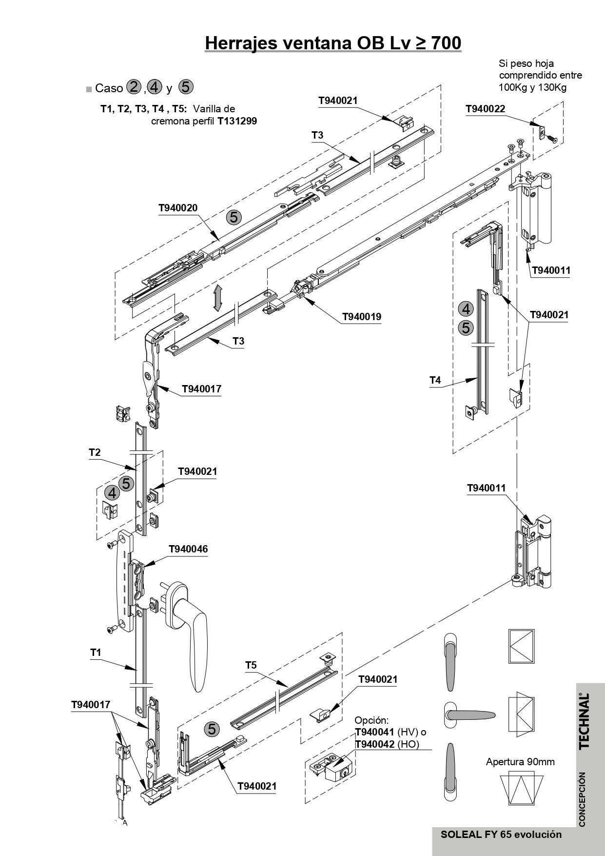 T940021 TECHNAL Large L/H Corner Drive - TBT/DK