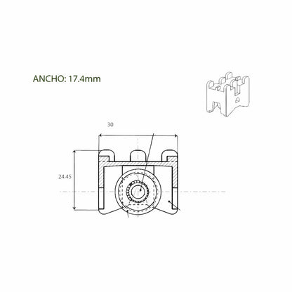 T1955 Rueda simple corredera TECHNAL