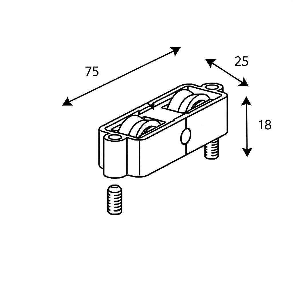 T1956 Rodamiento doble corredera TECHNAL