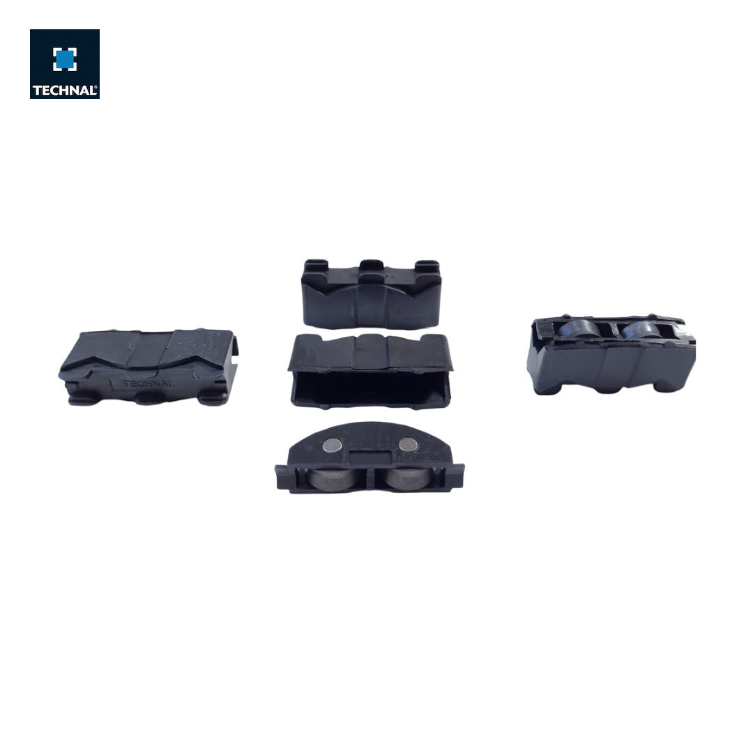Double polyamide roller TECHNAL T2952 black, Topaze GB/GM