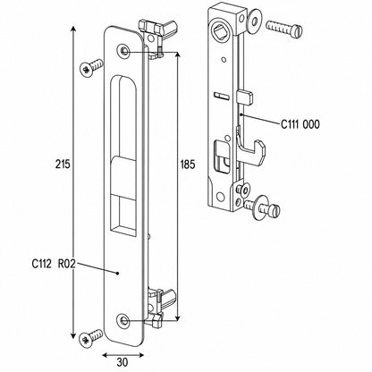 T2940 TECHNAL single sliding lock GK