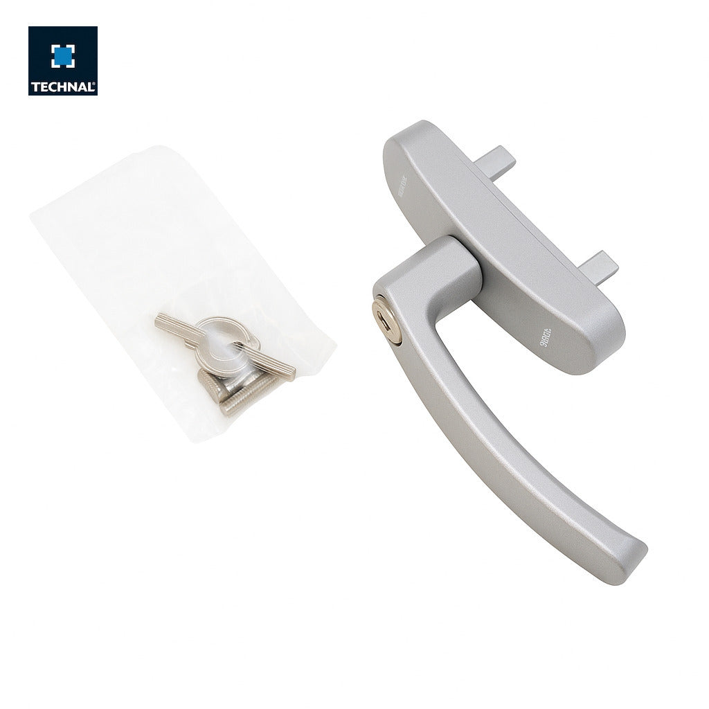 Lockable casement handle TECHNAL T3249 silver, Topaze FB