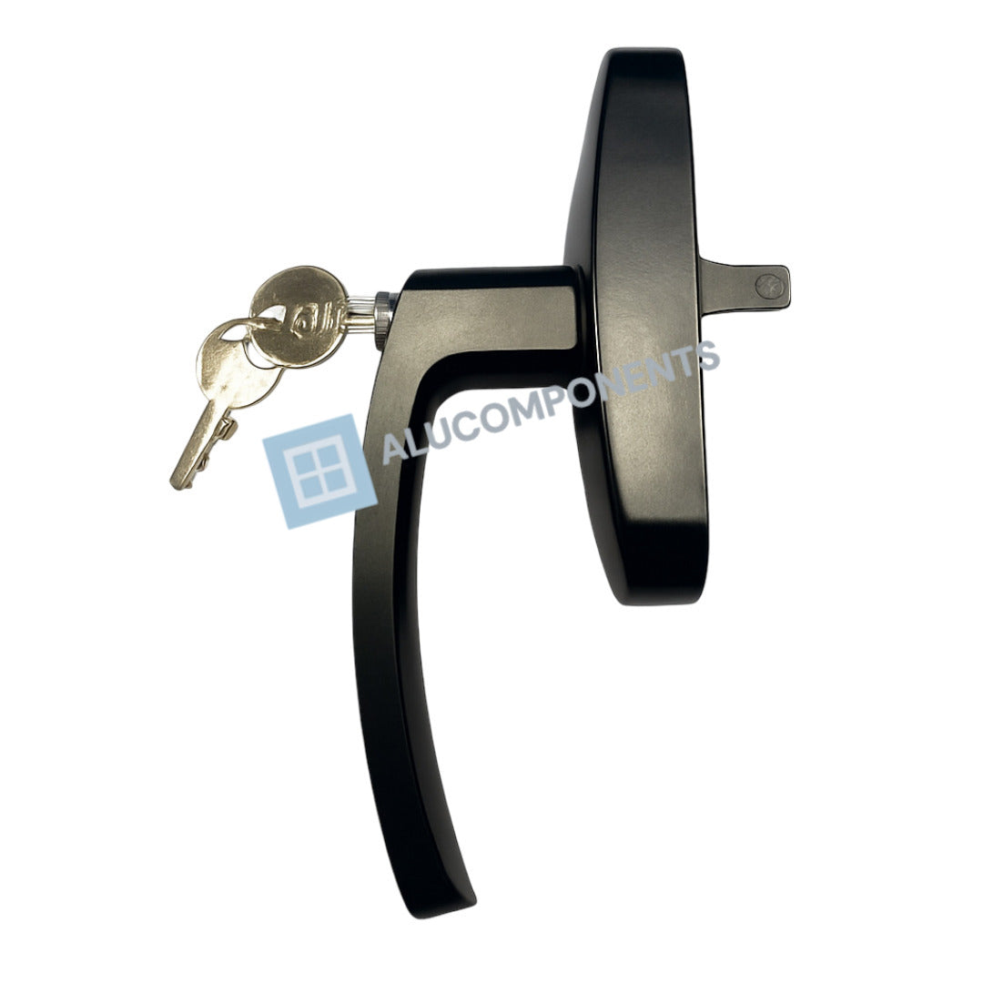 Maneta con llave oscilo batiente TECHNAL (Color: Negro base)