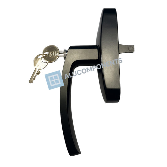 Maneta con llave oscilo batiente TECHNAL (Color: Negro base)