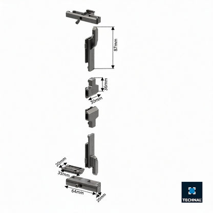 T3324 TECHNAL Espagnolette transmission kit for casement windows