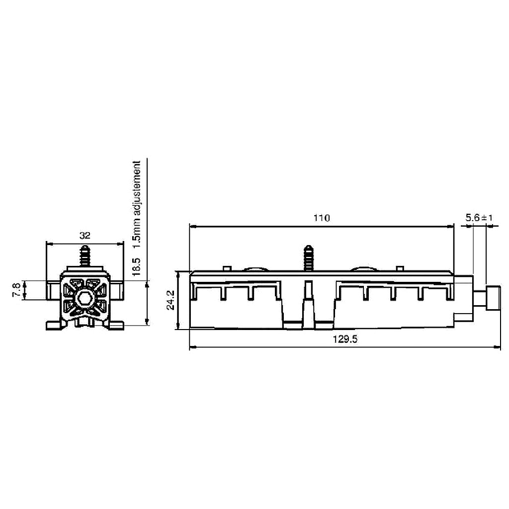 Technical drawing double roller T441004, Soleal GY Lumeal GA 200kg