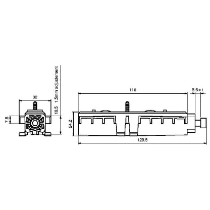 Technical drawing double roller T441004, Soleal GY Lumeal GA 200kg