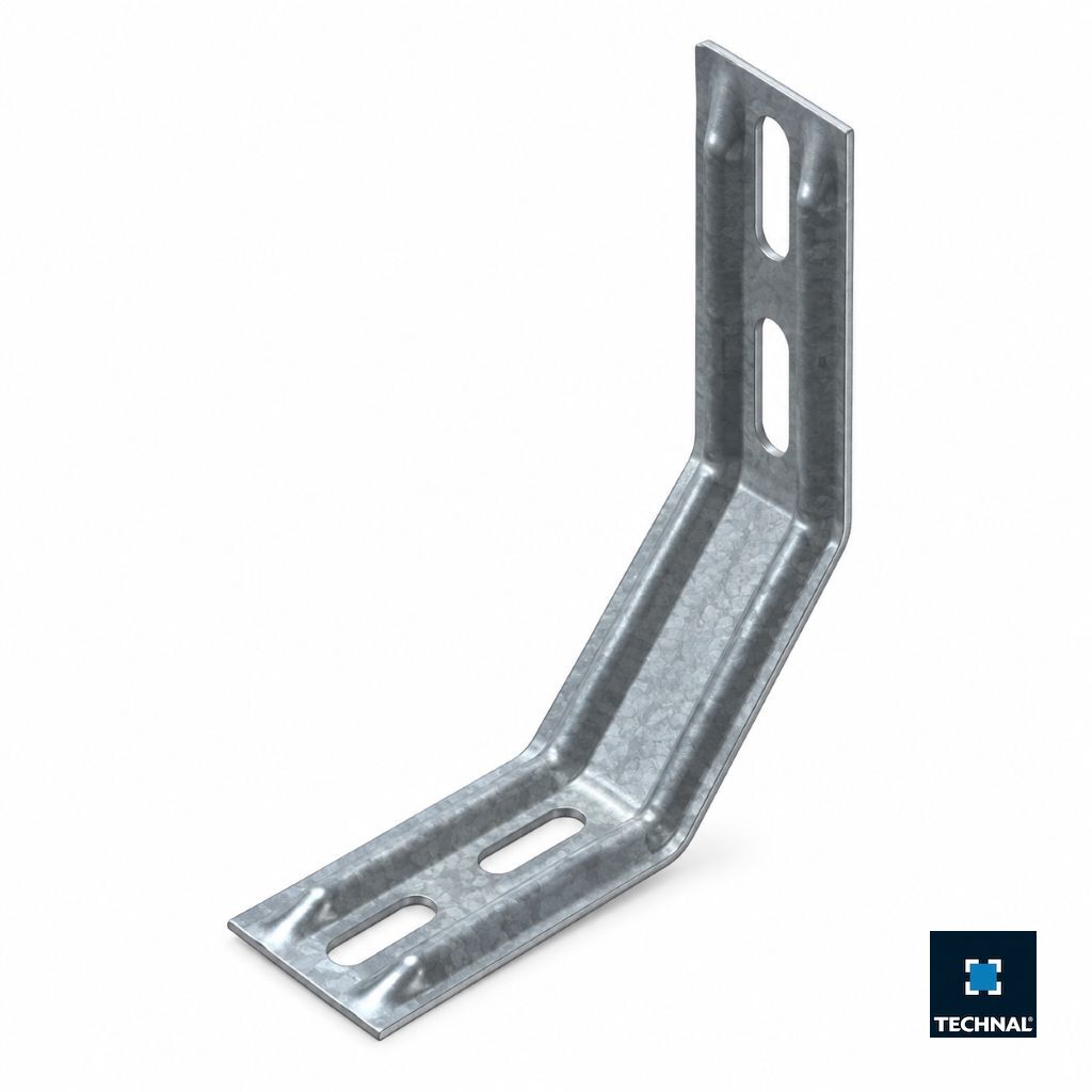 Galvanized steel fixing bracket for 140–160 mm insulation in TECHNAL LUMEAL GA system