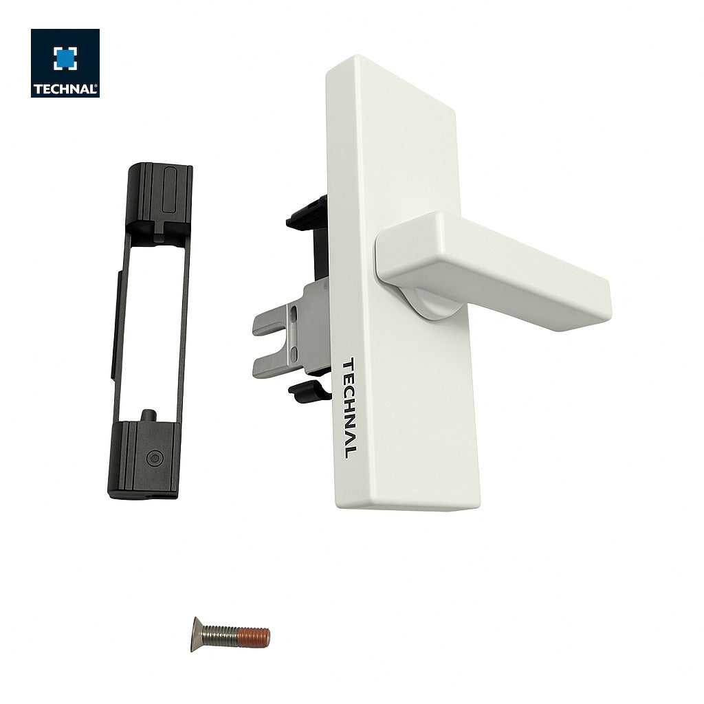 Poignée rotative principale TECHNAL T641002 blanche, coulissant Lumeal GA