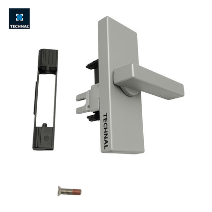 Poignée rotative principale TECHNAL T641002 argent, coulissant Lumeal GA