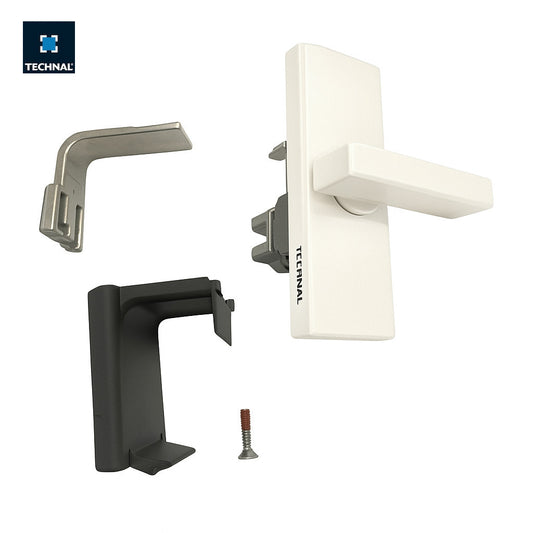 Accionamiento secundario rotación TECHNAL T641003 blanco – kit maneta palanca hoja secundaria corredera Lumeal GA