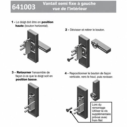 T641003 Verrou semi-fixe TECHNAL
