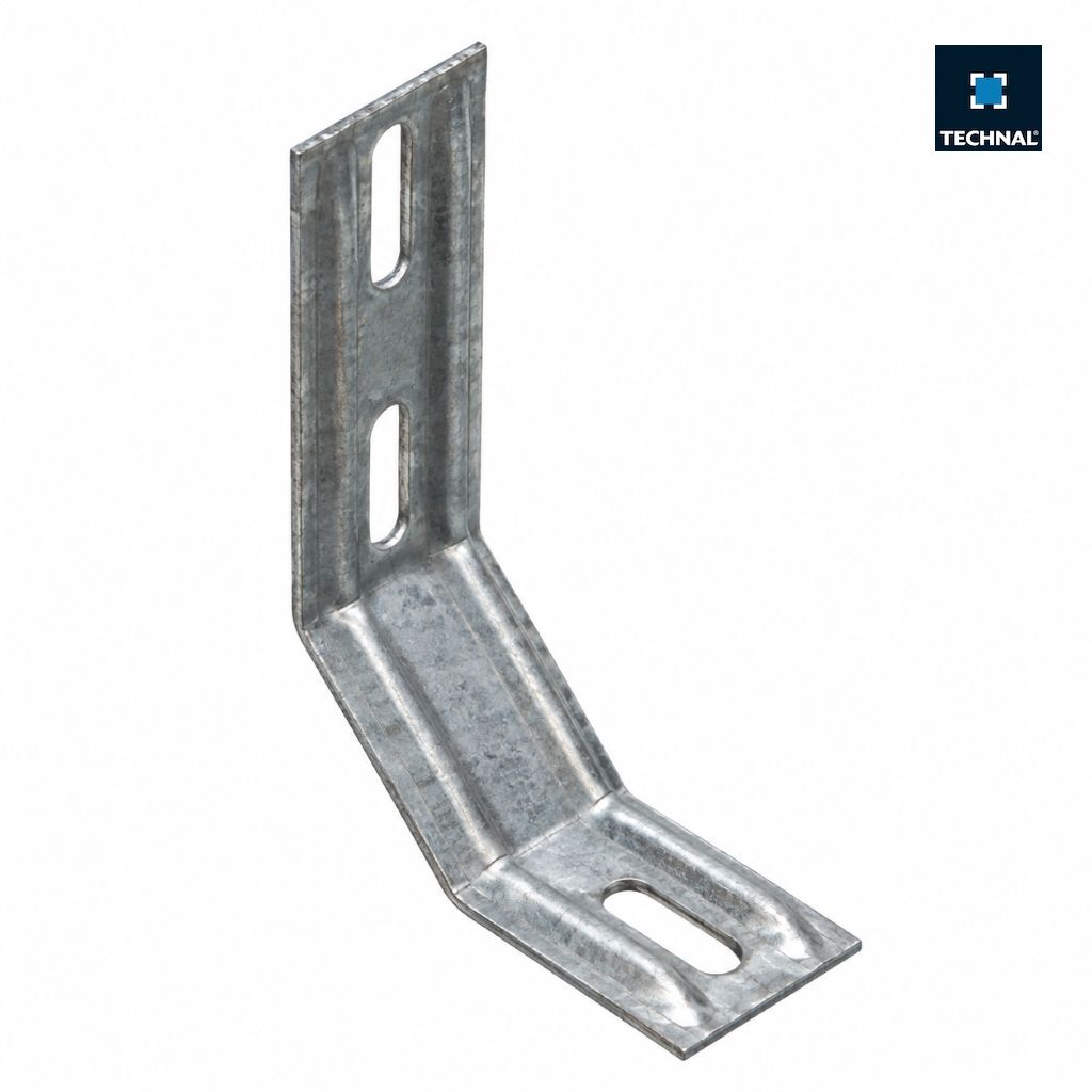 Patte de fixation TECHNAL T700013 en acier galvanisé pour isolation 100/140 mm
