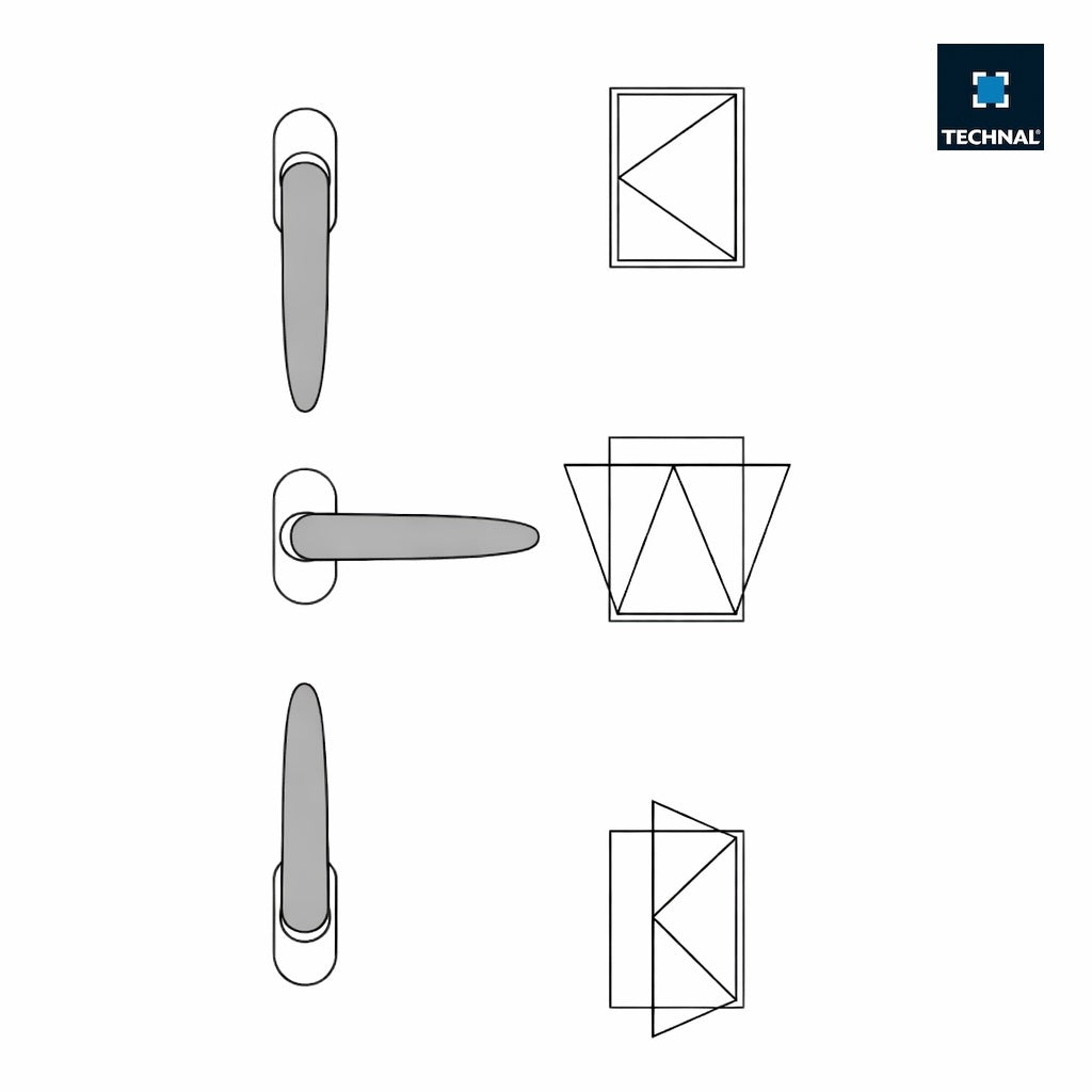 Diagram opening modes BO lock TECHNAL, tilt turn Soleal FY