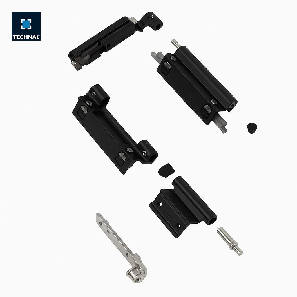 Adjustable OB hinge TECHNAL T940023 black, Soleal FY55/65/75