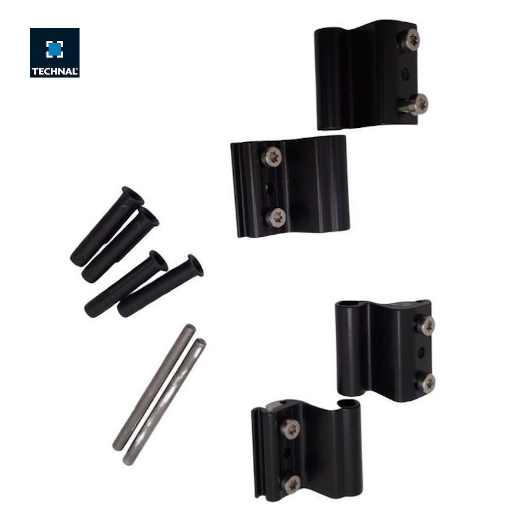 2-part adjustable hinge TECHNAL T940025 black, pack 2, Soleal FY