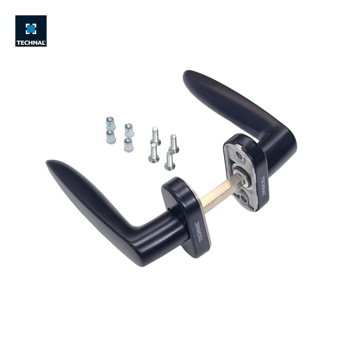 Double handle TECHNAL T960010 black, pack 2 levers, Soleal FY