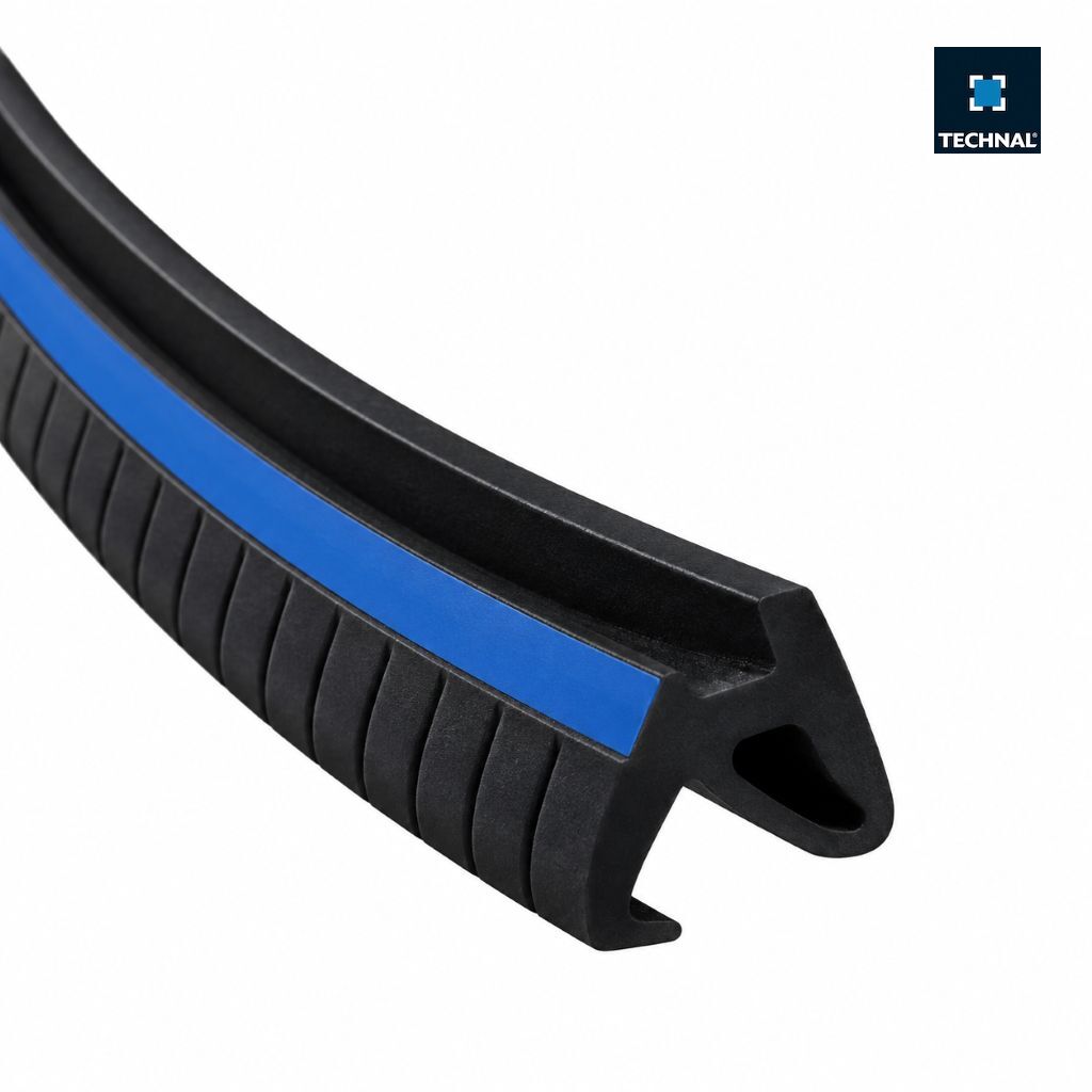 Junta de acristalamiento TECHNAL TAS0015 de 5 mm en negro para ventanas y puertas de aluminio