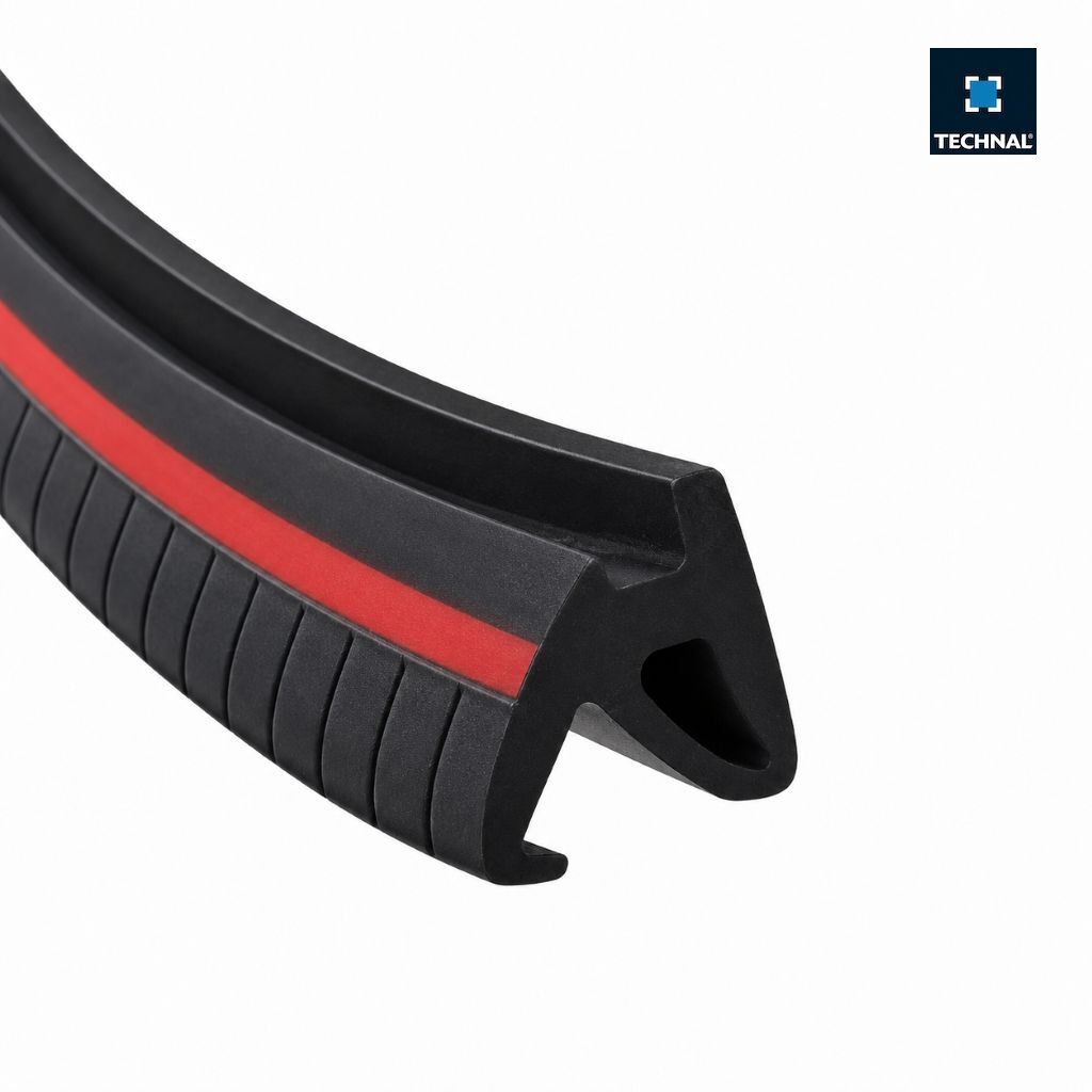Joint de vitrage TECHNAL TAS0016 de 6 mm noir pour fenêtres et portes en aluminium