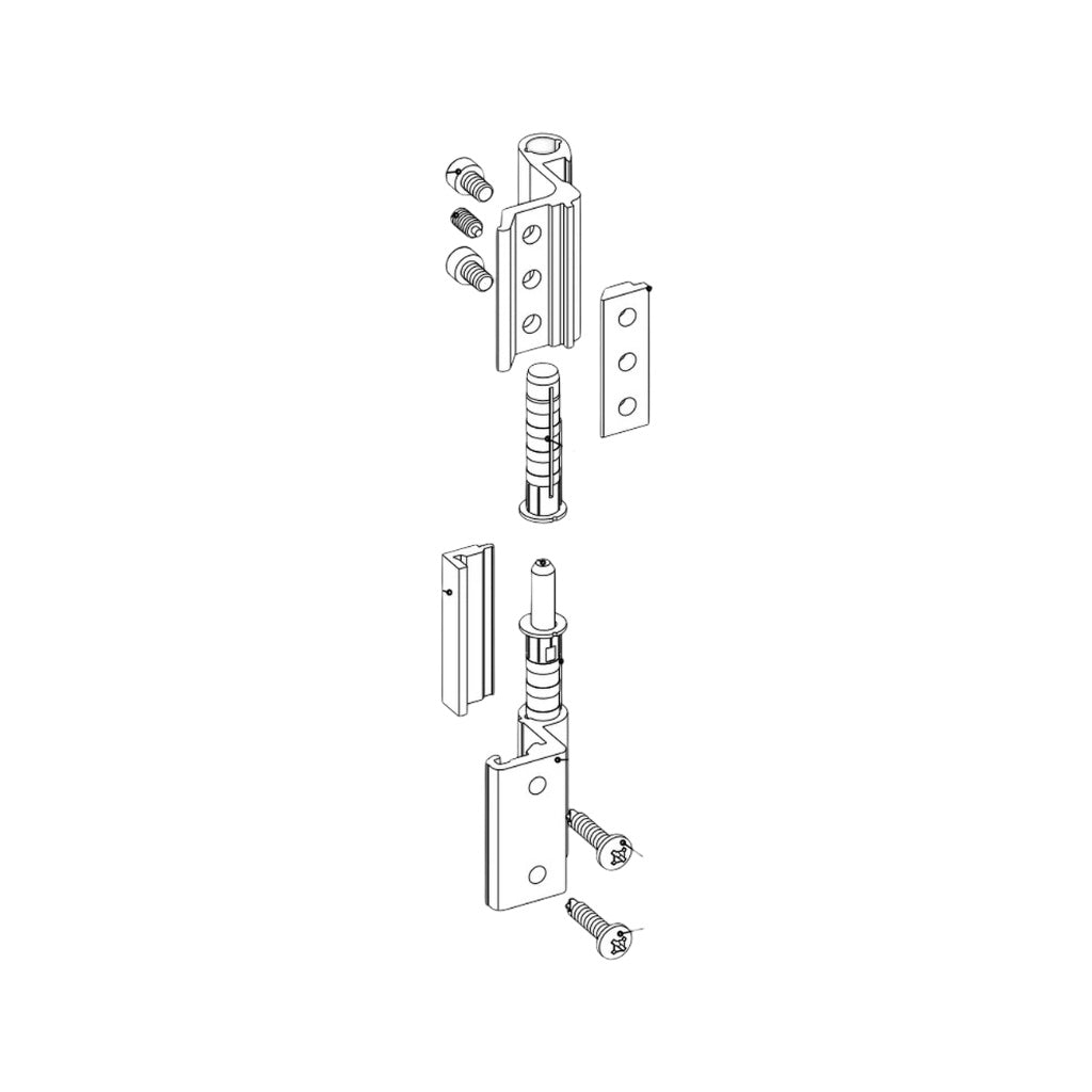 Exploded view hinge TECHNAL TCF089, window Topaze FB
