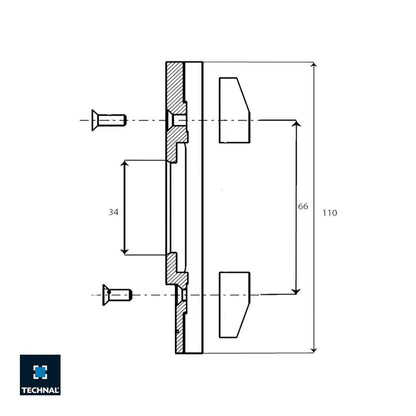 Technical drawing keep TECHNAL TCG012, Saphir GX