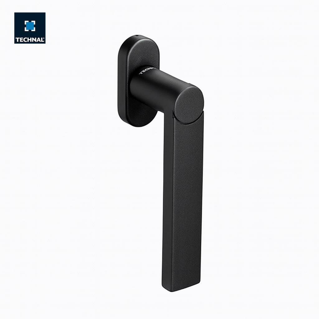 Round handle TECHNAL TCZ61001 black, 7mm spindle, Soleal FY