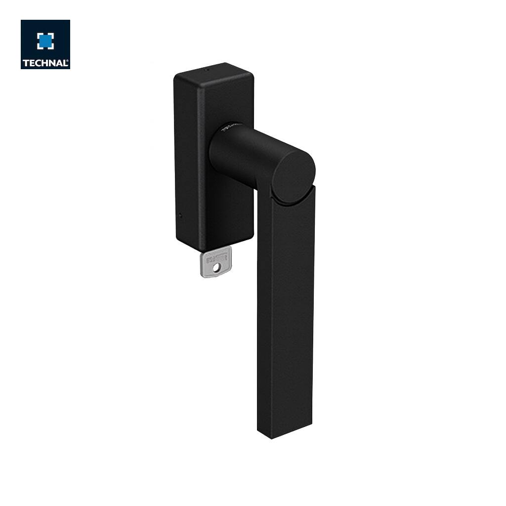 Lockable round handle TECHNAL TCZ61003 black, 7mm spindle, Soleal FY