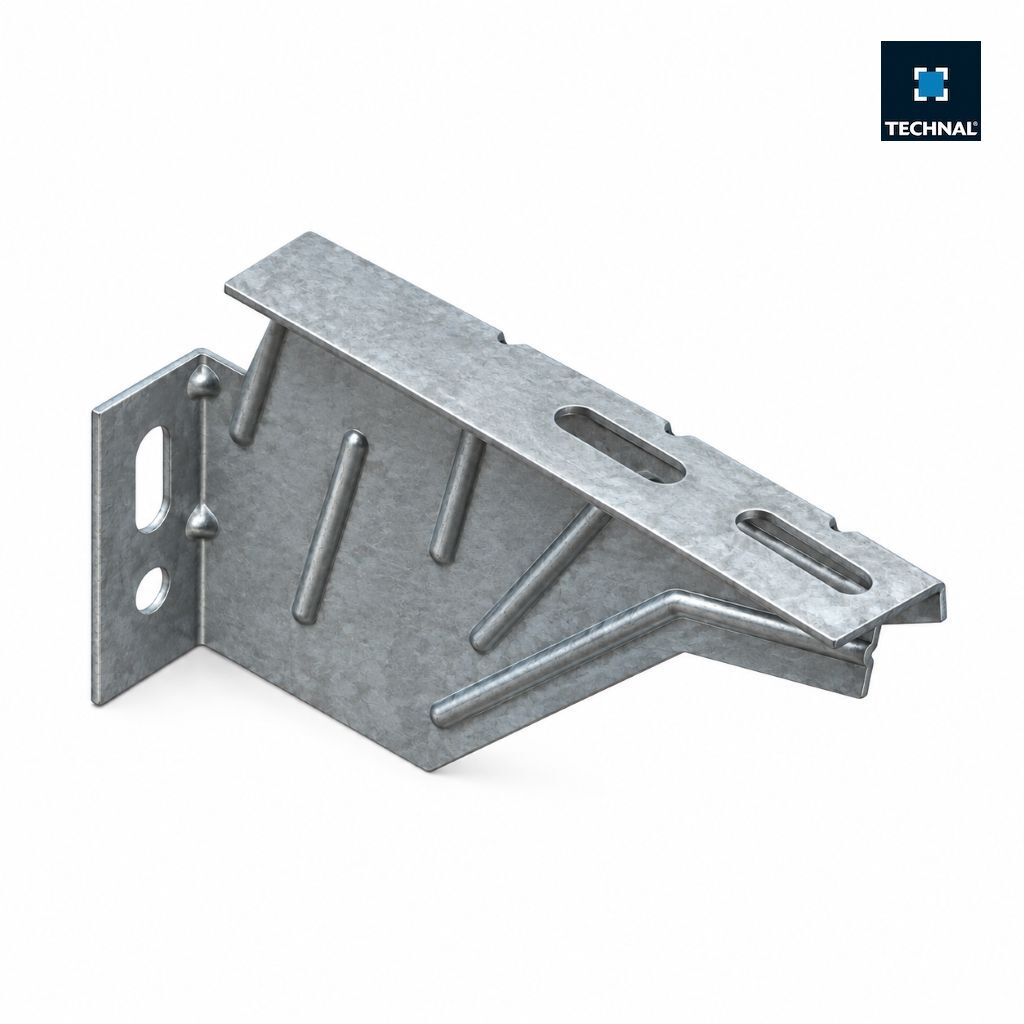 TECHNAL TFY3747 galvanized steel fixing bracket, dimensions 100 x 175 mm