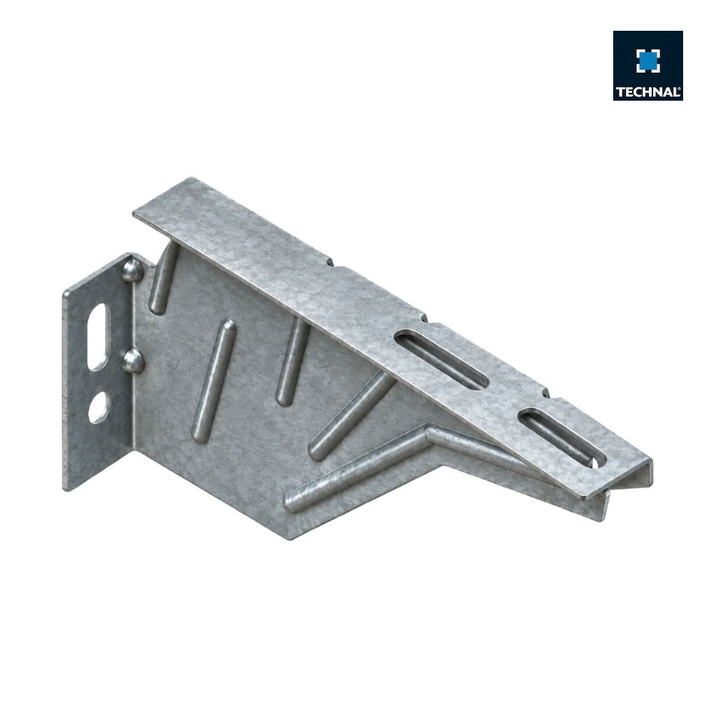 TECHNAL TFY3748 galvanized steel fixing bracket, dimensions 195 x 100 mm