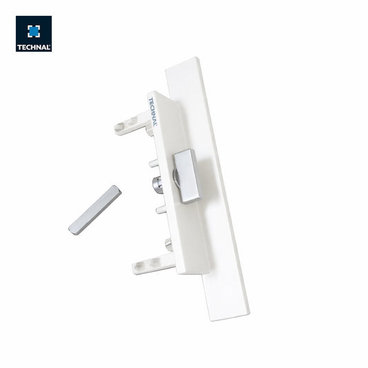 Tirador con accionamiento TECHNAL TGY3717 blanco – ambidiestro aluminio hoja principal corredera Soleal GY55 GY65 GYn