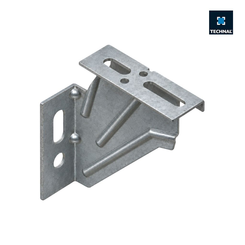 Patte de fixation TECHNAL TGY3727 en acier galvanisé, dimensions 100 x 100 mm