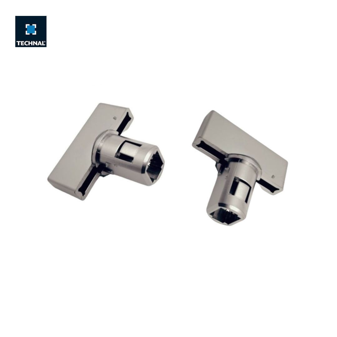 Botón maniobra TECHNAL TGY6000 – pack 2 unidades zinc cromado cubo hexagonal cierre corredera Soleal GY55 GY65 GYn recambio original