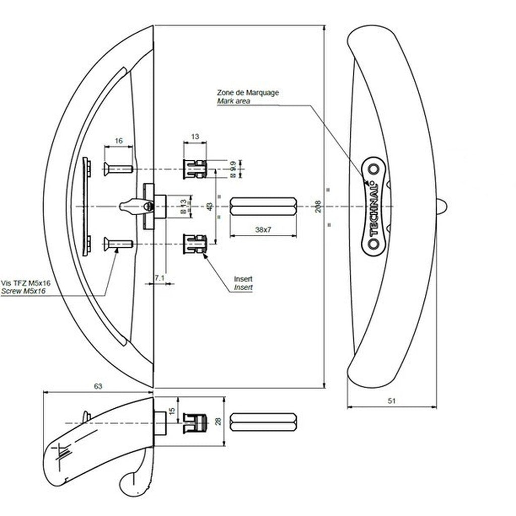 TGY6004 TECHNAL Round pull handle