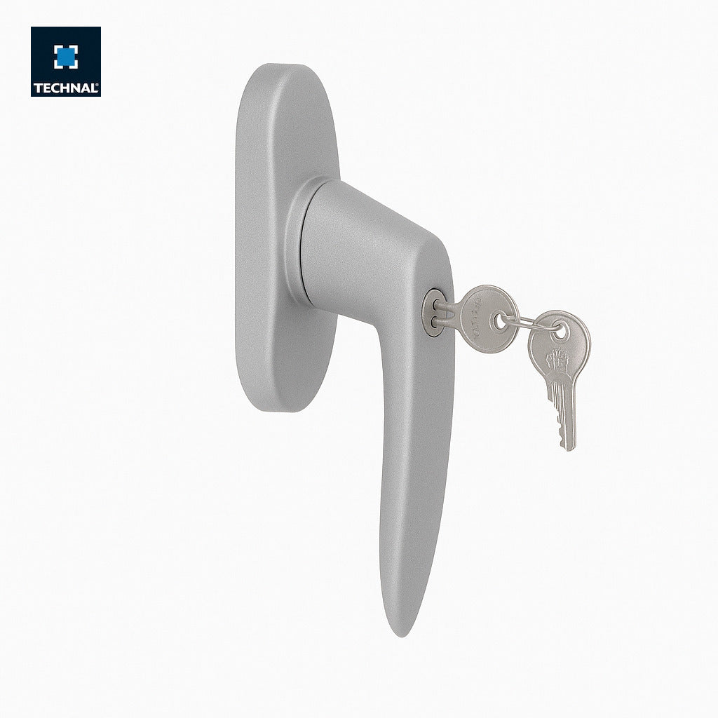 Lockable espagnolette handle TECHNAL TKF038 silver, Saphir FX