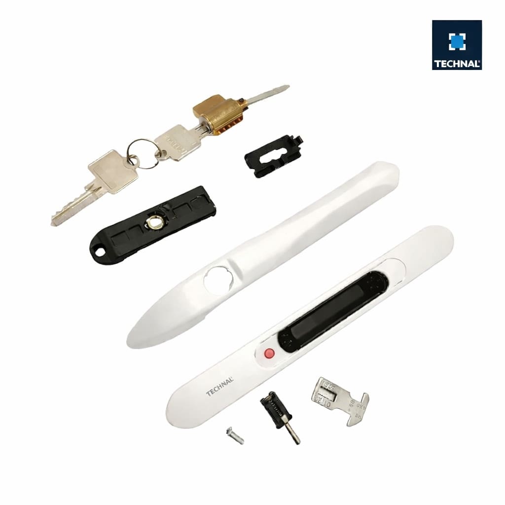 Lockable pull handle TECHNAL TKG004 white, sliding Saphir GX