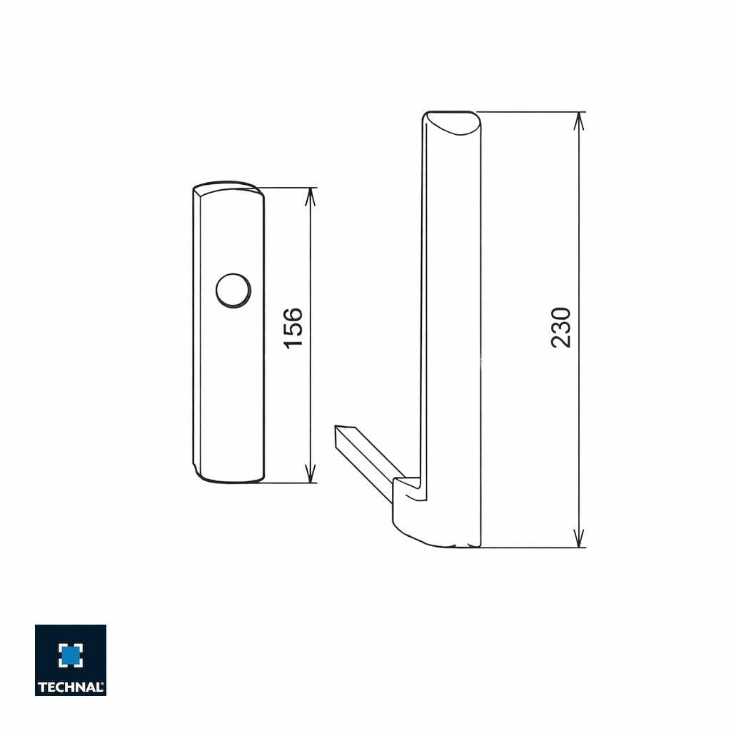Technical drawing double lift slide handle TKG812, Galene GTi