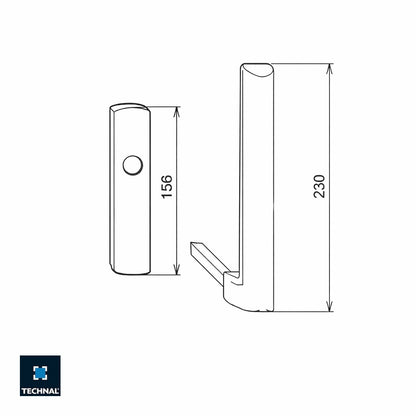 Technical drawing double lift slide handle TKG812, Galene GTi
