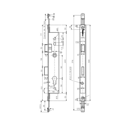 TKP001 TECHNAL 3-point lock with deadbolt